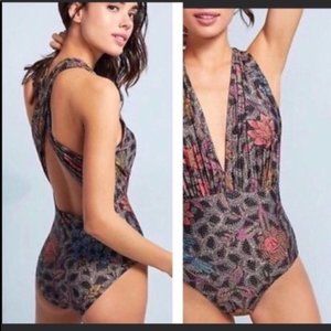 Anthropologie Zinnia Plunge one piece swimsuit